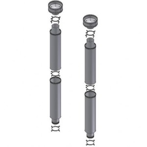 Warmington. Flue Kit Twin 2.4m Nouveau Double Lined Wood Gas Twin Flue System