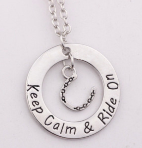 "Keep Calm and ride on" necklace