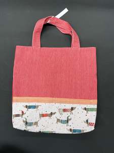 Peekaboo: Red dachshund reversible bag