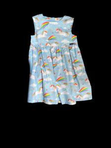 Peekaboo: Blue unicorn dress