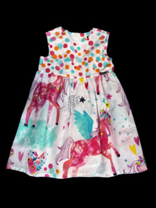 Peekaboo: Top polka dot unicorn dress