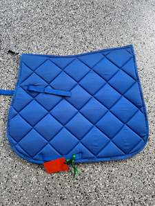 Saddlecloths Pads: Enzo blue quilted saddlecloth