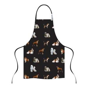 Other Tools Accessories: Pet Grooming Apron with Dogs - Black
