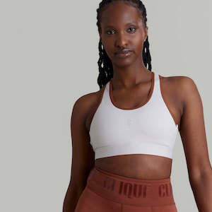 Tops Sports Bras: CLQ Racer Back Bra - Bone