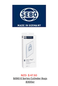 Our Sebo Range Of Vacuum Cleaners: Bags MF Sebo E1/E3 Pkt 8