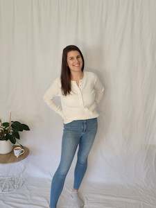 Henley: Waffle Henley - White