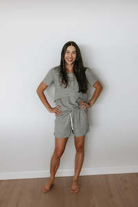 Breastfeeding Maternity Sleepwear Nz: Pyjama Set - Grey Cloud