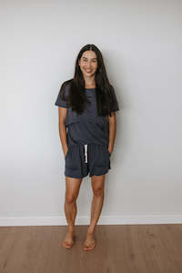 Breastfeeding Maternity Sleepwear Nz: Pyjama Set - Midnight
