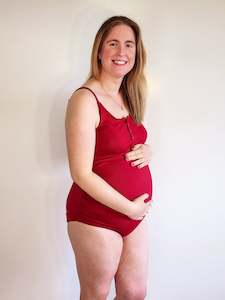 All: Button Up One Piece - Red