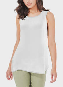 Tops: Sheer Singlet Ivory