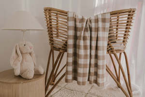 Baby Child: Petite & Co Gingham Blanket / Teddy Brown