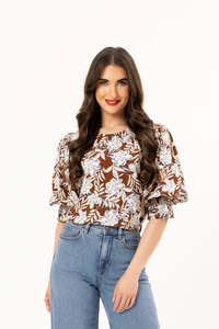 Tops: Seeking Lola Magnificent Top - Fudge Floret