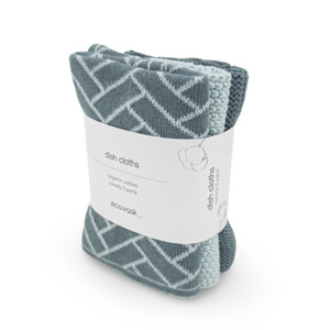 Accessories: Dishcloth Variety 3pk - Sea Foam Herringbone