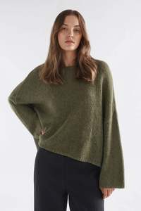 Tops: Agna Sweater - Dark Olive