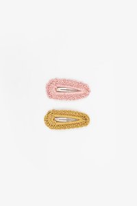 Accessories: Clips | Crocheted Blush & Mustard