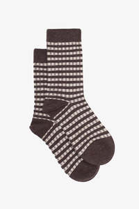 Accessories: Antler Cocoa Gingham Socks