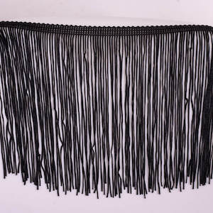 sewing supplies: Fringe - Black - 15cm long