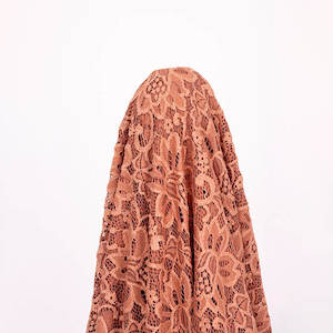 Fabric: Bridget Stretch Lace Fabric - Caramel