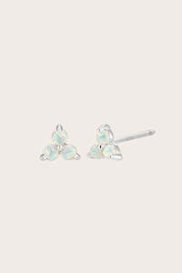 Silver Birthstone Studs - October/Opal
