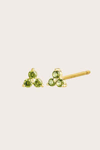 Gold Birthstone Studs - August/Peridot