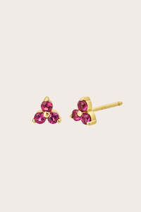 New Birthstone Studs: Gold Birthstone Studs - July/Ruby