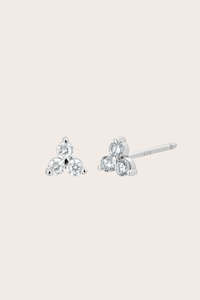 New Birthstone Studs: Silver Birthstone Studs - April/Crystal