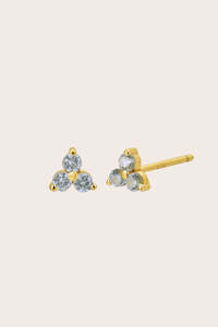 New Birthstone Studs: Gold Birthstone Studs - March/Aquamarine