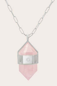 Rose Quartz: Shine Brightly Necklace - Silver