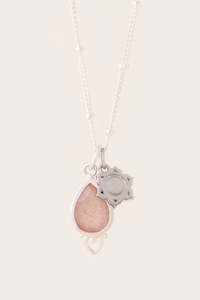 Peach Moonstone: Sacral Chakra Necklace Silver