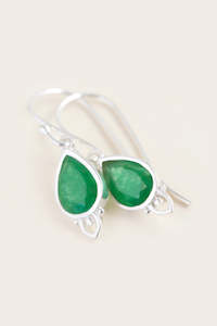 Green Aventurine: Heart Chakra Earrings Silver