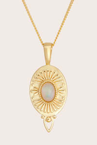 Opal: Be The Light Pendant Necklace - Gold