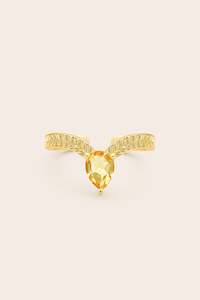 Citrine Jewellery: Citrine Flourish Ring - Gold