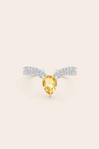 Citrine Jewellery: Citrine Flourish Ring - Silver