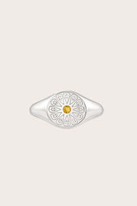 Silver Birthstone Ring - November/Citrine