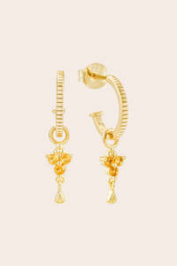 Citrine Jewellery: Gold Birthstone Hoops - November/Citrine