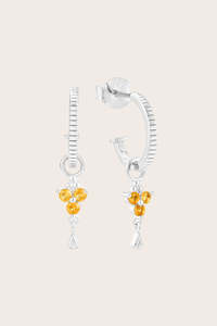 Citrine Jewellery: Silver Birthstone Hoops - November/Citrine