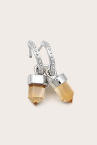 Citrine Jewellery: Abundance Intention Hoops - Silver