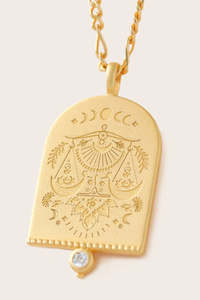 New Zodiac Necklaces: Libra Zodiac Necklace - Gold