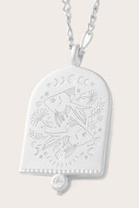 New Zodiac Necklaces: Pisces Zodiac Necklace - Silver