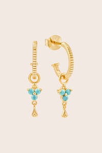 All Jewellery: Gold Birthstone Hoops - December/Turquoise