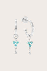 All Jewellery: Silver Birthstone Hoops - December/Turquoise