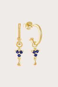 All Jewellery: Gold Birthstone Hoops - September/Sapphire