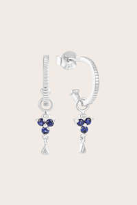 All Jewellery: Silver Birthstone Hoops - September/Sapphire