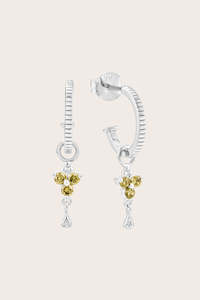 Silver Birthstone Hoops - August/Peridot