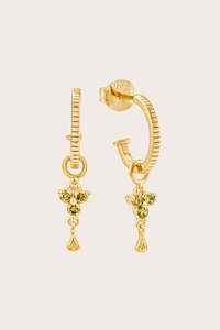 Gold Birthstone Hoops - August/Peridot