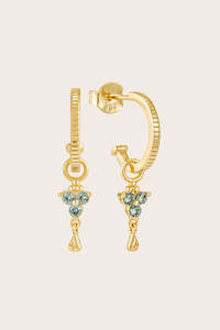 All Jewellery: Gold Birthstone Hoops - March/Aquamarine