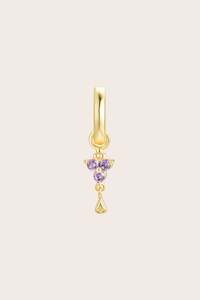 Gold Birthstone Charm - February/Amethyst