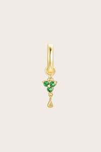 Birthstone Jewellery: Gold Birthstone Charm - May/Emerald