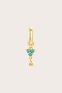 Birthstone Jewellery: Gold Birthstone Charm - December/Turquoise