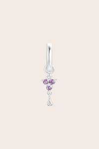Silver Birthstone Charm - February/Amethyst